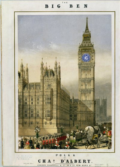 Big Ben Polka, muziekcover uitgegeven door Hanhart, c.1862 door Michael Hanhart