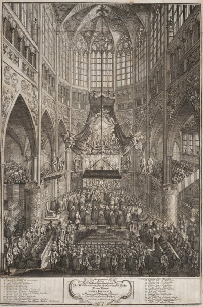 De kroning van Maria Theresia op de Praagse Burcht door Michael Heinrich Rentz