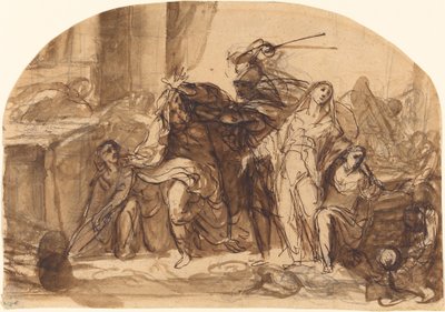 De dood van Priamus door Michael Lukas Leopold Willmann