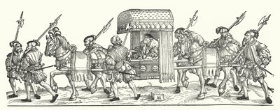 Een Duitse keurvorst die per draagstoel reist door Michael Ostendorfer