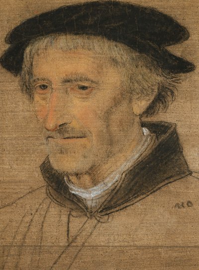 Portret van een Man, Buste Lengte, met een Zwarte Hoed door Michael Ostendorfer