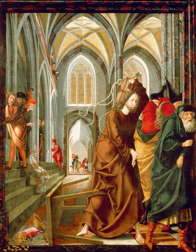 Christus verdrijft de kooplieden uit de tempel door Michael Pacher