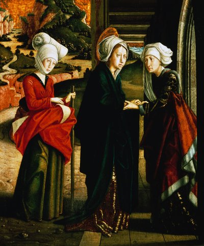 Bezoek van Maria, onderste paneel van Scènes uit het leven van Christus, St. Wolfgang Altaarstuk, St. Wolfgang