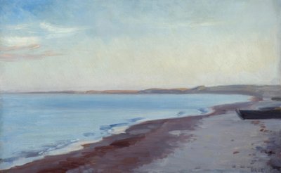 M.P. Ancher, aan het strand in Skagen door Michael Peter Ancher