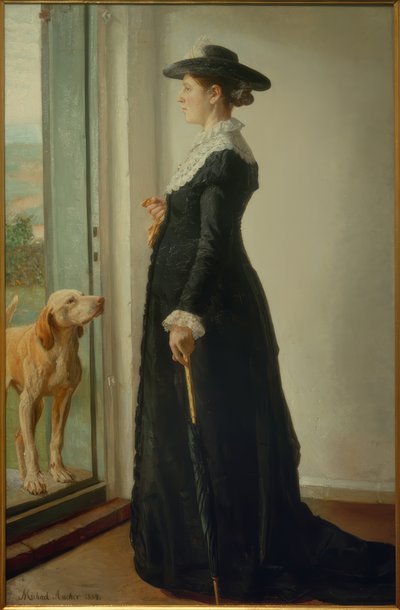 Portret van mijn vrouw. De schilderes Anna Ancher door Michael Peter Ancher
