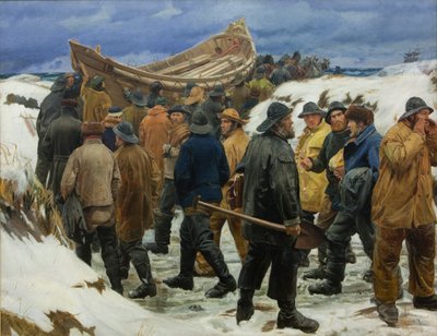 De Reddingsboot wordt door de Duinen Gehaald door Michael Peter Ancher