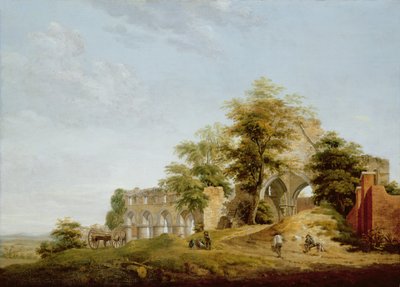 Ruïnes van Buildwas Abbey, 1770 door Michael Rooker