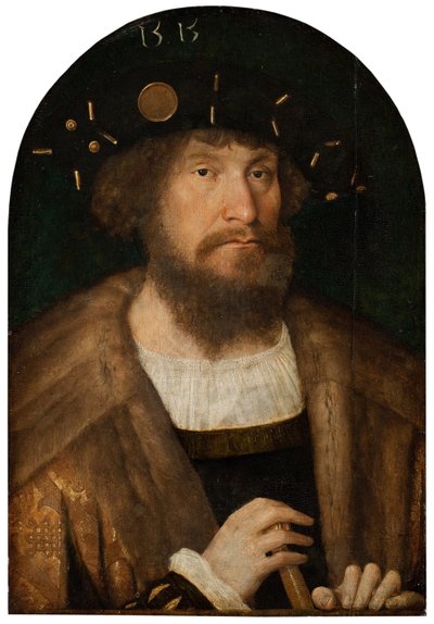Portret van koning Christiaan II van Denemarken 1481-1559, 1514 of 1515 door Michael Sittow