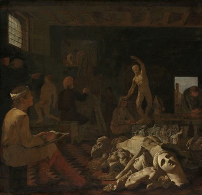Een Schilderatelier door Michael Sweerts