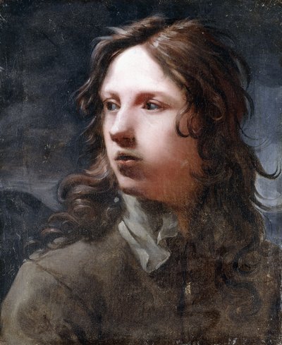 Een jonge man, buste lengte, in een grijs jasje door Michael Sweerts