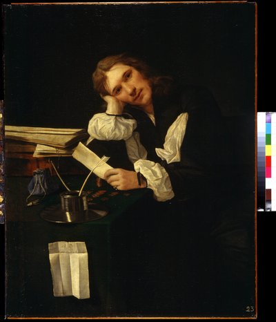 Portret van een jonge man, zelfportret, schilderij van Michiel Sweerts (1618-1664), olie op doek door Michael Sweerts