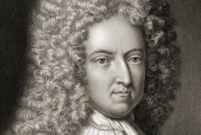 Daniel Defoe 1660-1731 (detail), begin 18e eeuw door Michael Vandergucht