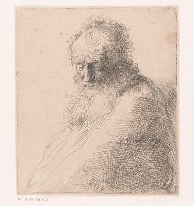 Buste van een oude man met baard door Michael Willmann (attributed to)
