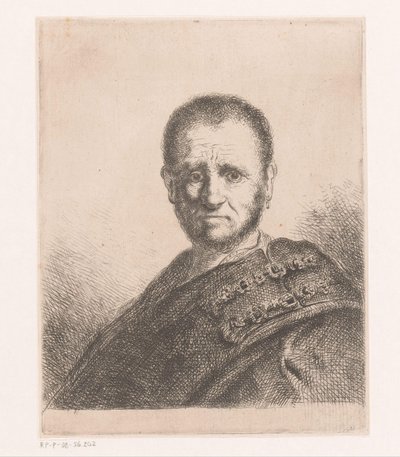 Man met een versierde mantel door Michael Willmann