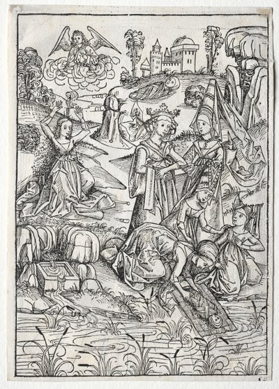 Der Schatzbehalter: Mozes Gevonden door de Dochter van de Farao (recto) door Michael Wolgemut