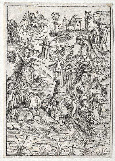 Der Schatzbehalter: Mozes gevonden door de dochter van de farao recto, 1491 door Michael Wolgemut