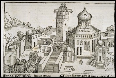 Templum Salomonie uit de Schedels Kroniek van de Wereld, ca. 1493 door Michael Wolgemut