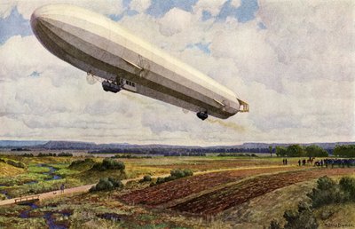 Opstijging van een Duitse militaire Zeppelin door Michael Zeno Diemer