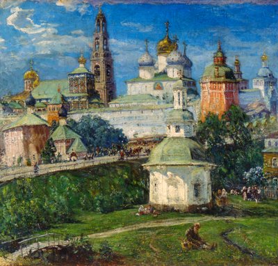 De Drie-eenheid Lavra van St. Sergius in Sergiyev Posad, 1910s door Michail Boskin
