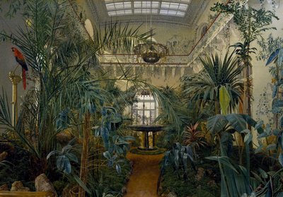 Wintertuin in Winterpaleis in Sint-Petersburg door Michail Ivanovich Antonov