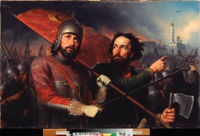 De nationale opstand van Kuzma Minin en Graaf Dmitry Pozharsky door Michail Ivanovich Skotti