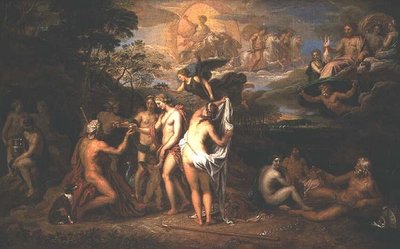 Het Oordeel van Paris door Michel (attr. to) Corneille