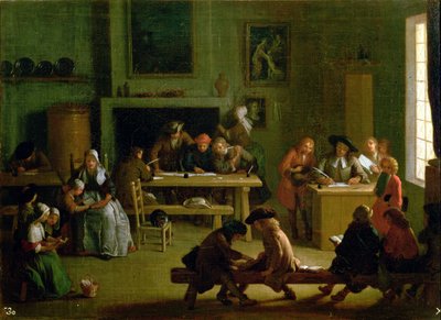 Interieur van een klaslokaal door Michel Ange Houasse