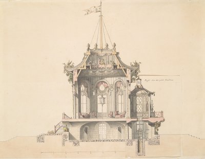 Project voor een Chinees Paviljoen door Michel Barthelemy Hazon