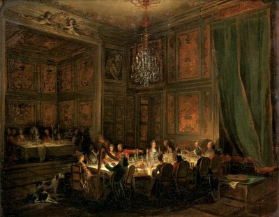 Avondmaal van Prins de Conti in de Tempel, 1766 door Michel Barthelemy Ollivier