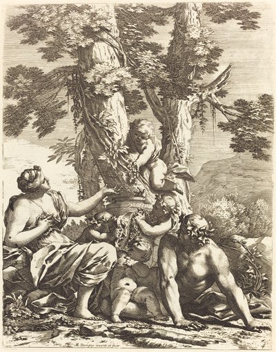 Bacchanaal met Zittende Bacchante door Michel Dorigny