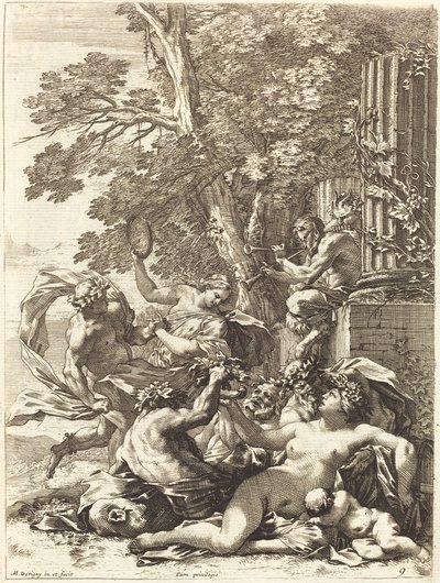 Bacchante met slapend kind door Michel Dorigny