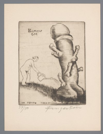 Ex libris van Gianni Mantero door Michel Fingesten (signed by artist)