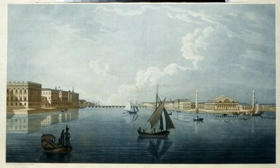 De Beurs en het Marmeren Paleis in Sint-Petersburg door Michel Francois Damam Demartrait