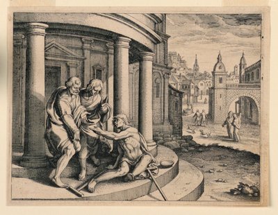 Petrus en Johannes bij de tempel door Michel Lasne