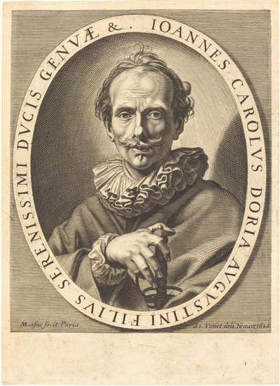 Jean Charles Doria door Michel Lasne after Simon Vouet