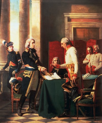 Ondertekening van de Conventie van Alexandrië na de Franse overwinning in de Slag bij Marengo, 15 juni door Michel Martin Drolling