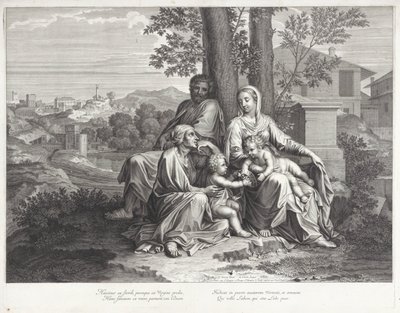 Heilige Familie met Elisabet en Johannes de Doper door Michel Natalis