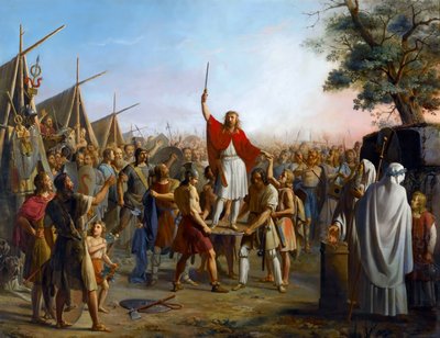 Pharamond, opgeheven op een schild door de Franken door Michel Philibert Genod