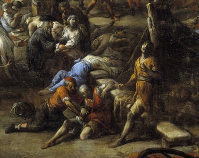 Zicht op de Cours (van Marseille) tijdens de pest van 1720 door Michel Serre