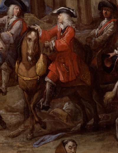 Uitzicht op het stadhuis (van Marseille) tijdens de pest van 1720 door Michel Serre