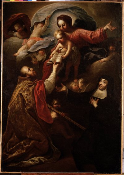 Maagd en Kind, Sint Francois de Salles en Sint Jeanne de Chantal door Michel Serre