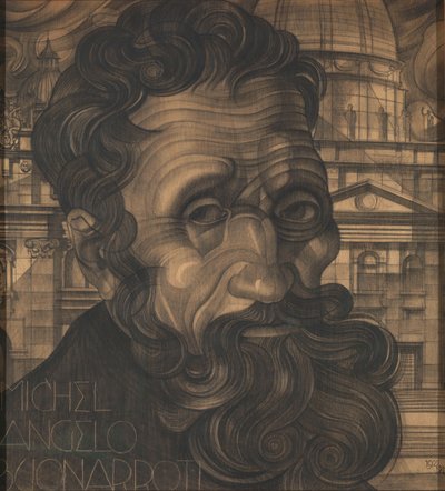 Portret van Michel Angelo Buonarroti door Michel de Klerk