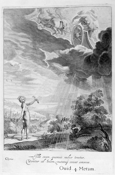 Clytie veranderd in een zonnebloem, 1655 door Michel de Marolles