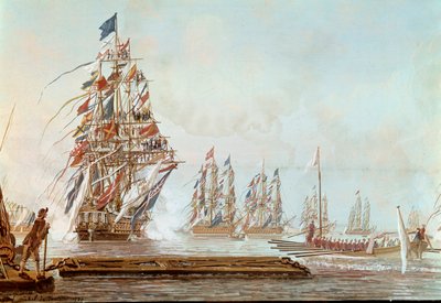Het bolwerk vleugel, feest gegeven in Toulon aan de Graaf van Provence in juli 1777 in de haven van Toulon door Michel de Toulon