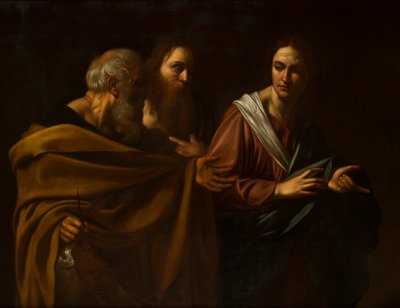 De roeping van de heiligen Petrus en Andreas, ca. 1593-1610 door Michelangelo (after) Caravaggio