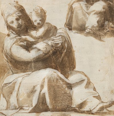 Zittende Madonna met kind door Michelangelo Anselmi
