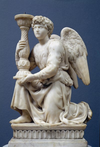 Engel die een Kandelaar Vasthoudt, 1495 door Michelangelo Buonarroti