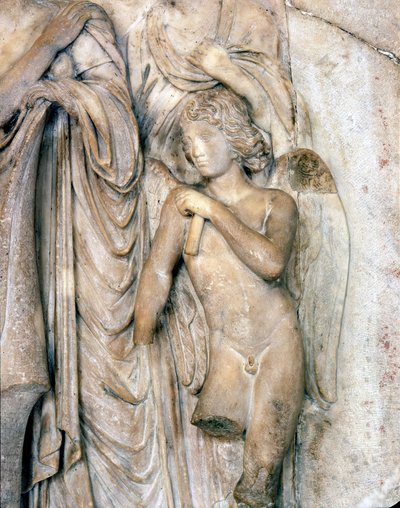 Engel, Venetië marmer, begin 16e eeuw. Begrafenisceremonie, detail, Louvre Museum. Beeldhouwwerk door Michelangelo Buonarroti door Michelangelo Buonarroti