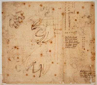 Autograafstudies en tellingen door Michelangelo Buonarroti