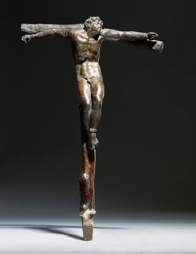 Kruisigingsgroep van Christus, de goede dief en de slechte dief door Michelangelo Buonarroti
